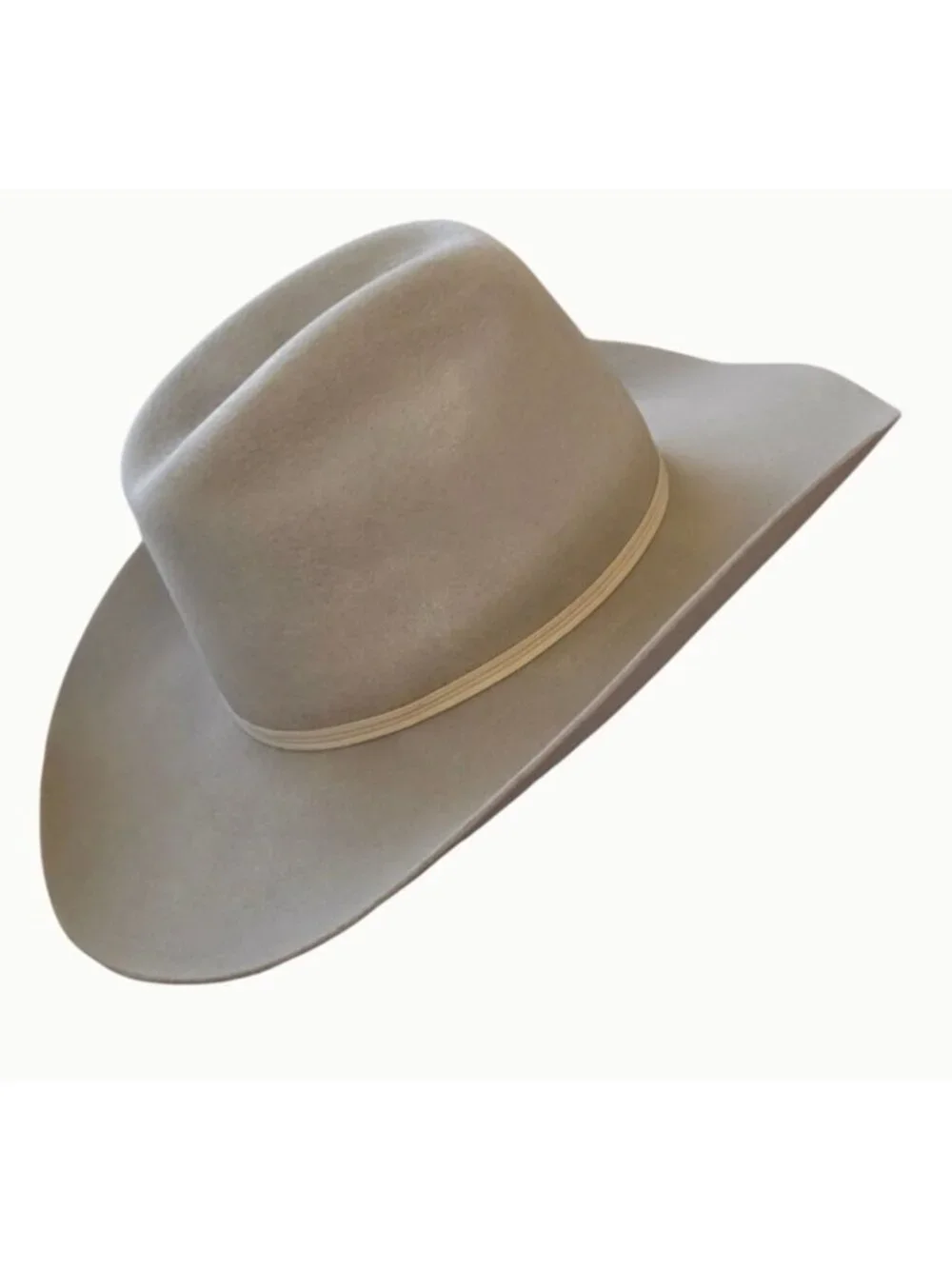VINTAGE Larry Mahan 100X Pure Fur Felt Cowboy Hat - Silver Belly/Natural - Custo - Picture 6 of 8